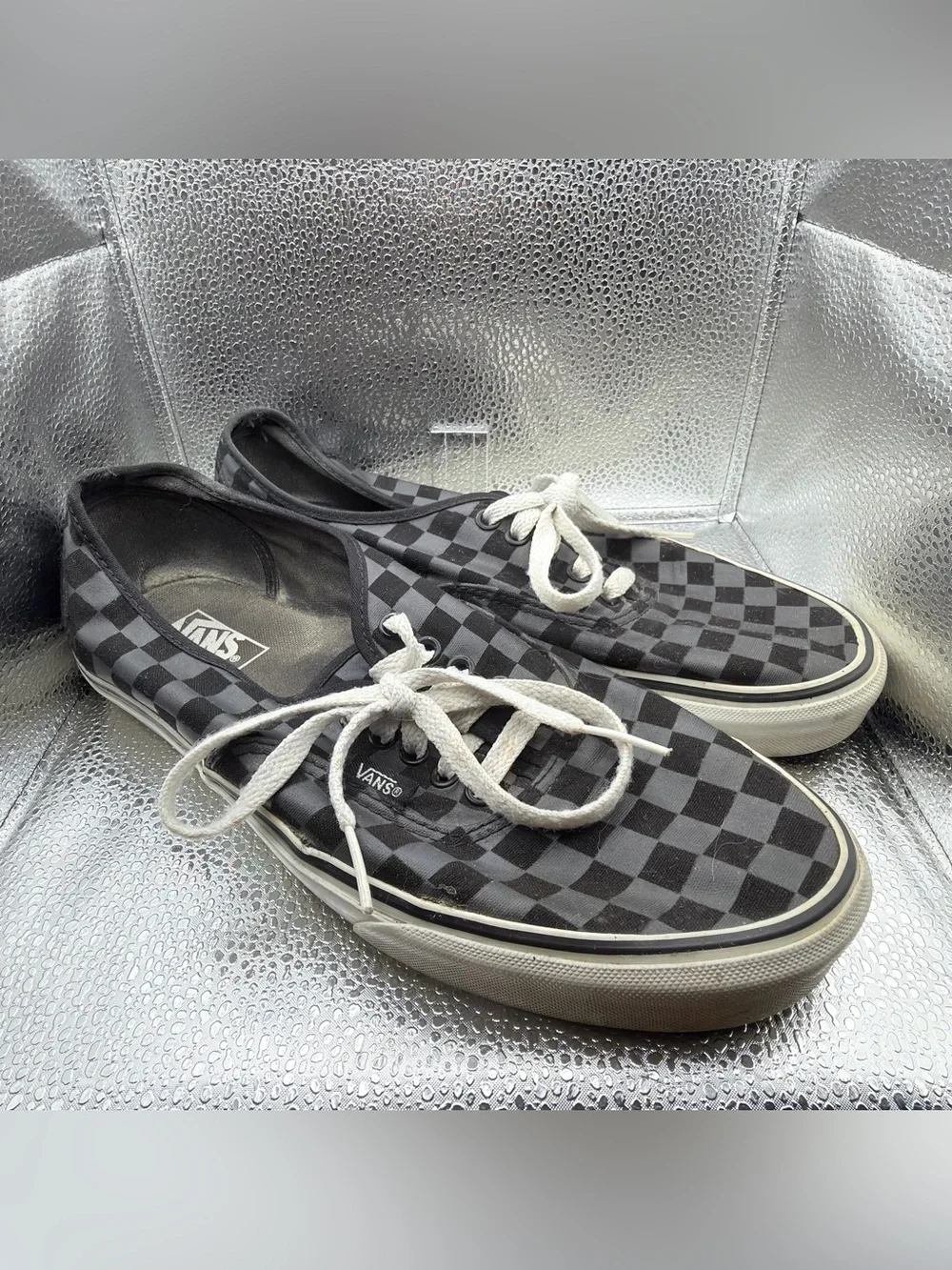 Vans Black and Gray Checkerboard Low-Top Sneakers